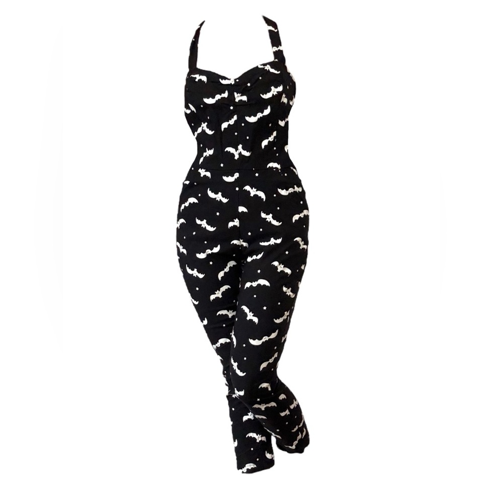 Unique Vintage glow in the dark bats print 🦇 Halter Jumpsuit